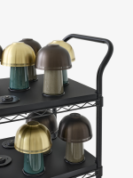 Raku Portable Lamp SH8, Beige Grey & Bronzed