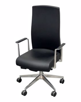 Muga Adjustable Back Office Chair - Cat. Leather T-401 preto