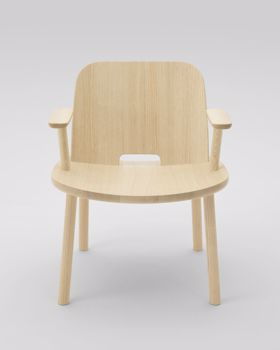 Fugu Lounge Chair with Armrests - Carvalho Branco 