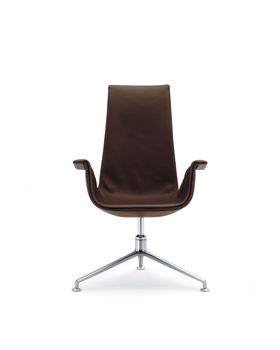 FK Chair - Cat. 50 Rodeo Soft 1365 Deep Chocolate com base de alumínio 